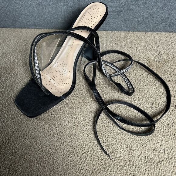 Azalea Wang Heels Akira Black Lace Up Womens Size 11 - Picture 3 of 8